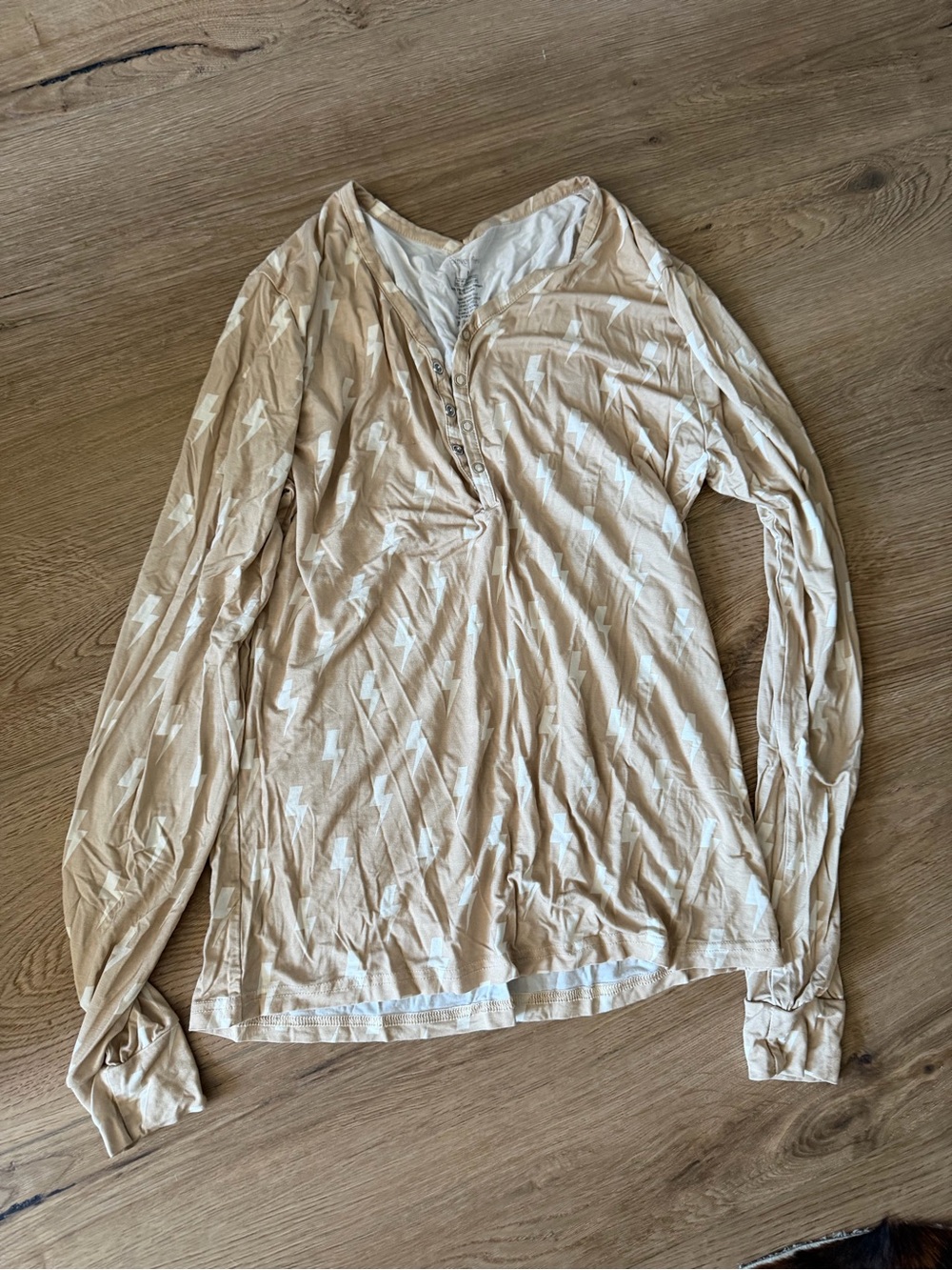 Forever French Baby women’s Long Sleeve Top with White Lightning Print